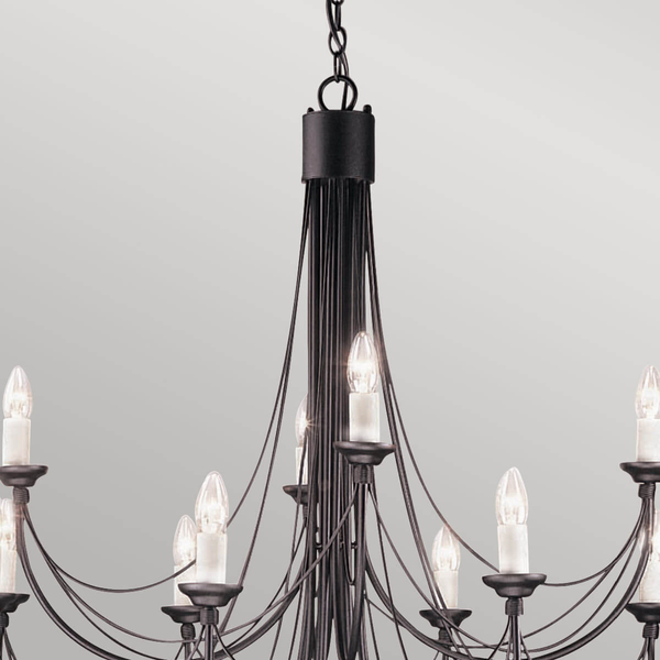 Industrialna lampa wisząca Carisbrooke CB12-BLACK Elstead metalowa czarna