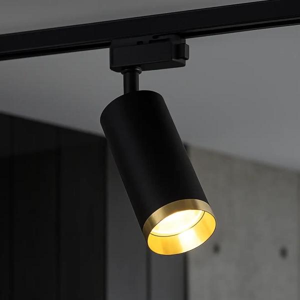 Szynowa trójobwodowa lampa Mica Track ML2194 tubka czarny złoty