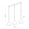 Wisząca lampa nad wyspę Nord 4871 TK Lighting potrójna metal czarny złoty