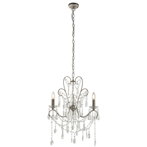 Żyrandol z kryształkami L&-195524 Light& pałacowy na łańcuchu srebrny