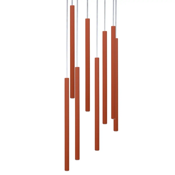 Kaskadowa lampa wisząca Sopel 8 41463 sople tubki cegalna