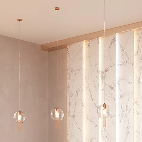 Lampa salonowa wisząca Flusso P095PL-01BZ1 ball przeźroczysta