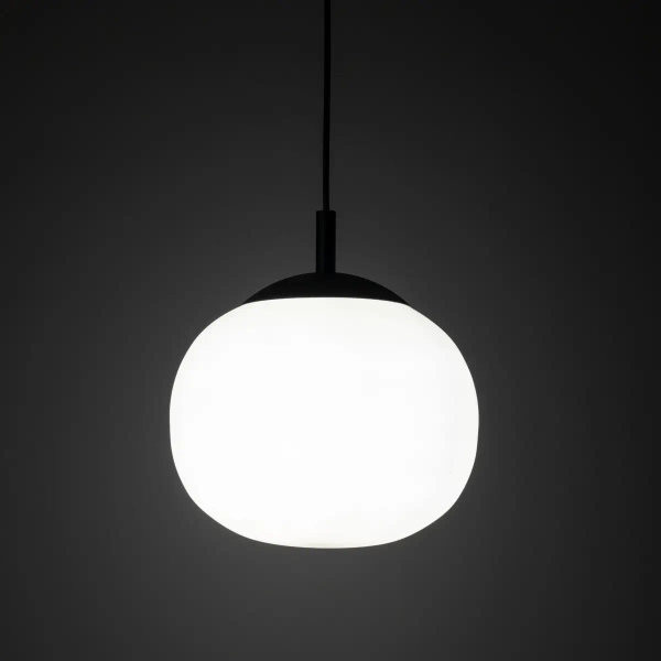 Sypialniana lampa wisząca VIBE 4759 szklana kula czarny biały