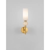 Ścienna lampa glamour CORVIZO LE45278 szklana metalowa biała złota