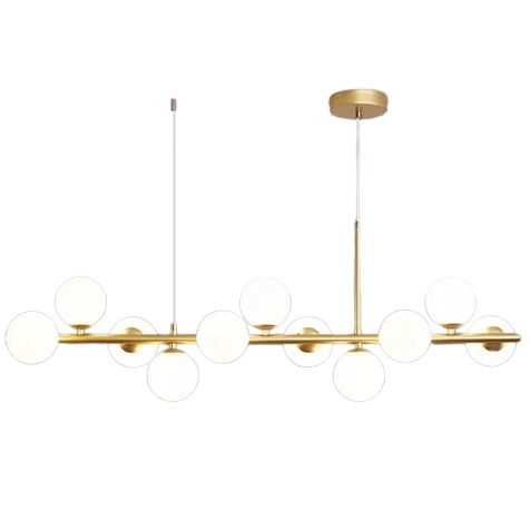 11-punktowa lampa wisząca CGHELMILK złota szklane kule