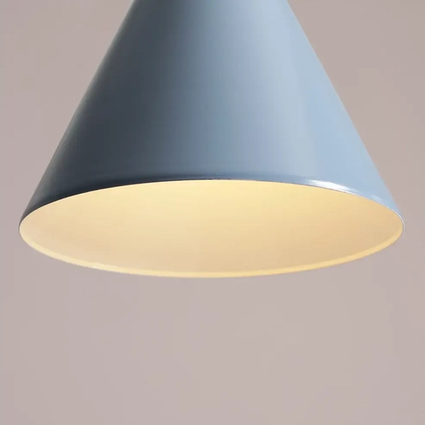 Stożkowa lampa wisząca Form 1108G16 Aldex do przedpokoju niebieska