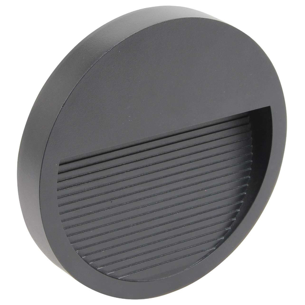 LAMPA schodowa Q8 LED 313744 Polux ścienna OPRAWA metalowa LED 3W 4000K okrągła IP44 grafitowa
