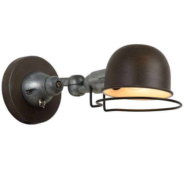 Industrialna LAMPA ścienna HONORE  45252/01/97 Lucide metalowa OPRAWA kinkiet rdzawy brąz szary