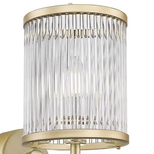 Lampa ścienna SERGIO W0528-01F-V6AC klasyczna szklany kinkiet złoty