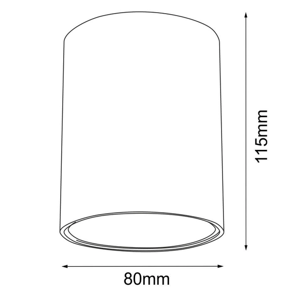 Natynkowa lampa Point 1254 BROSline tubka do salonu czarna