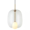 Owalna lampa wisząca 22057 szklana kula przezroczysty złoty
