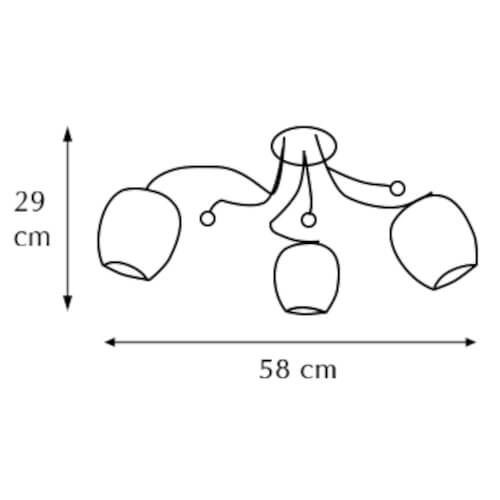Kryształowa lampa sufitowa 8824/3 8C do jadalni chrom