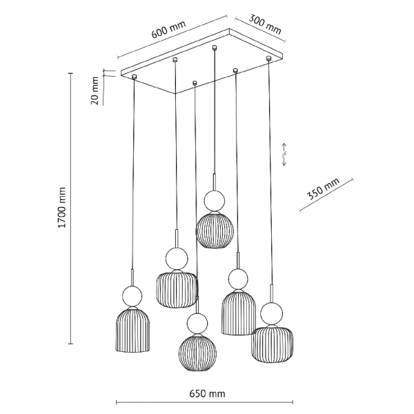 Glamour lampa zwisająca Sophia Green 11150 klosze żebrowane zielony