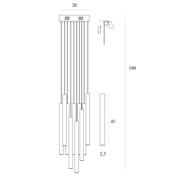 Nowoczesna ledowa lampa wisząca Organic P0524d LED 10W 3000K mosiądz