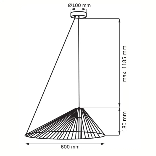 Druciana lampa wisząca Aurora 328397 nad wyspę do jadalni czarna