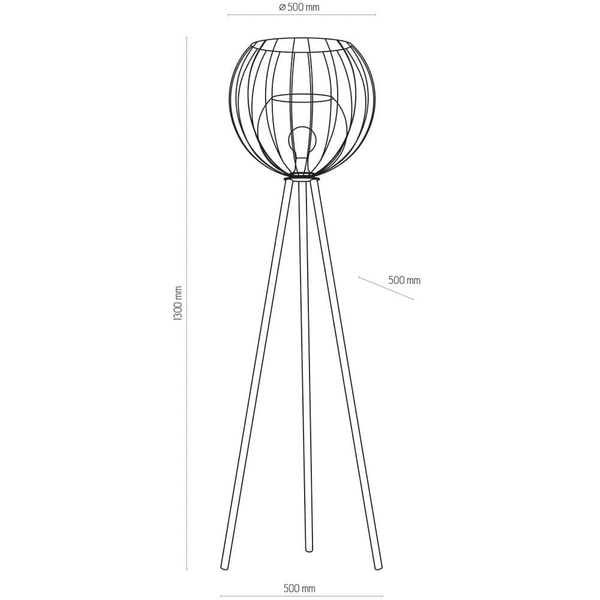Loftowa lampa podłogowa Universo 5057 TK Lighting na trójnogu czarna
