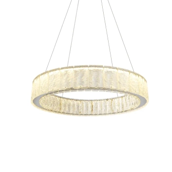 Szklana lampa wisząca SAVOY P0695 nikiel LED 30W 3000K okrągła