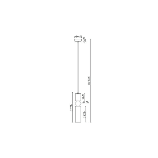Lampa zawieszana Spoti ABR-SZK-C Abruzzo tuba złota czarna czerwona