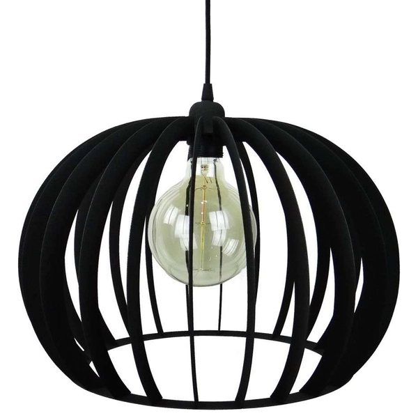 Druciana LAMPA wisząca 137623690555 TEAM metalowa OPRAWA loftowy ZWIS klatka kula ball hygge czarna