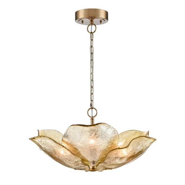 Szklana lampa wisząca Wellington P06333BR na łańcuchu mosiądz