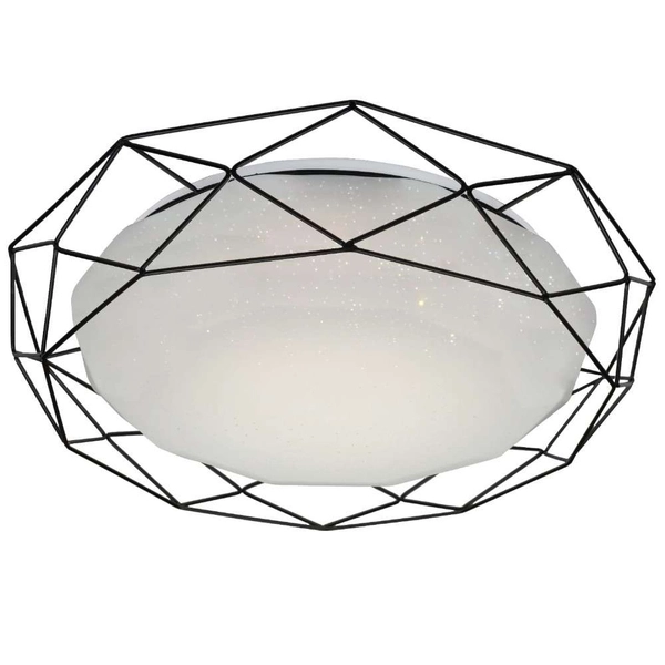 LAMPA sufitowa Sven 98-66244 Candellux metalowa OPRAWA plafon modernistyczny LED 24W 3000K z efektem gwiazd biały czarny