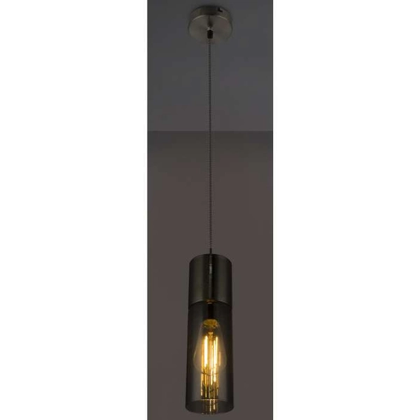 Loftowa LAMPA wisząca ANNIKA 21000HN Globo tuba OPRAWA szklana ZWIS okrągły nikiel matowy przydymiony