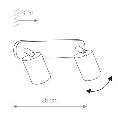 Kinkiet LAMPA reflektorki EYE SPOT 6020 Nowodvorski metalowa OPRAWA ścienna regulowana czarne