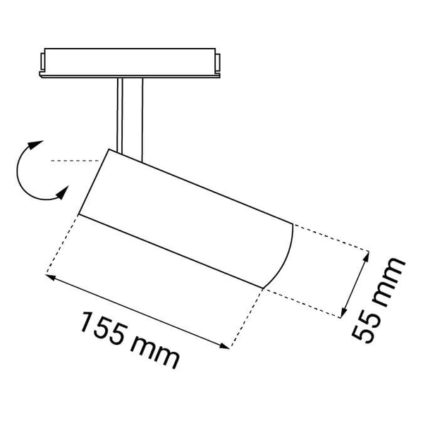 Metalowy spot do szynoprzewodu Komassa 6627 Shilo LED 15W 4000K tuba biały