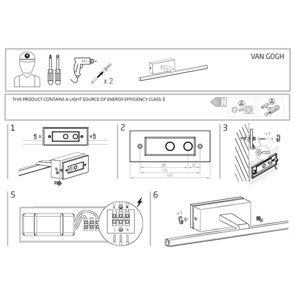 Kinkiet galeryjka Van Gogh 10285 Nowodvorski LED 13W 3000K listwa czarny