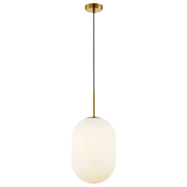 Minimalistyczna lampa wisząca ALIAS GOLD ML0318 do salonu szklana złota