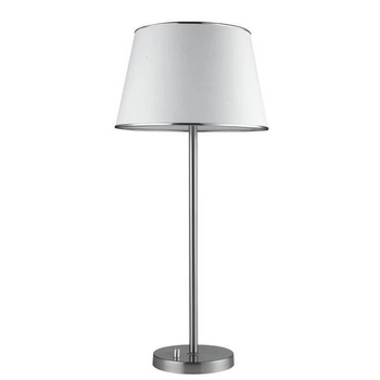 Abażurowa lampka stołowa z włącznikiem Ibis 41-00913 Candellux srebrny biały