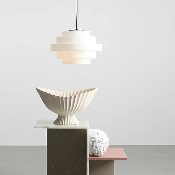 Wisząca lampa szklana FILO 9015G1 do sypialni biała czarna
