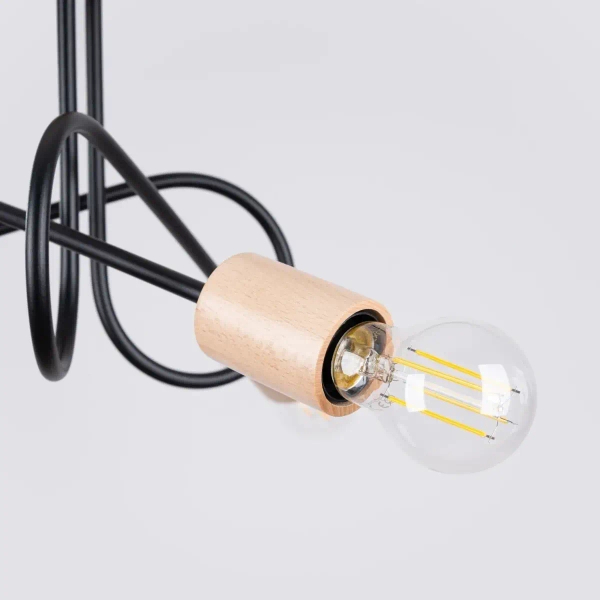 Skandynawska lampa sufitowa EMBER SL.1477 drewniana czarna