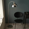 Lustrzana podłogowa lampa Caspa Task 100045 kopułowa nikiel