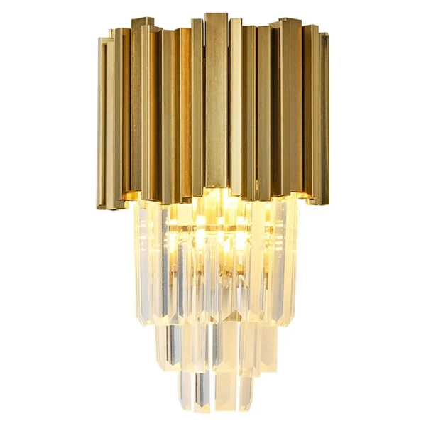 Kryształowy kinkiet ścienny CGPIPEORGANWALLBRASSM45 glamour mosiądz