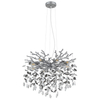 Szklana zwisająca lampa Queena 64138H1S do salonu kryształowa srebrna
