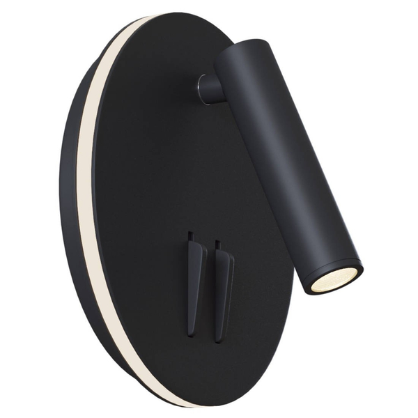 Regulowana LAMPA kinkiet IOS 176 C176-WL-01-6W-B Maytoni ścienna OPRAWA metalowa LED 6W 3000K tuba czarna