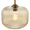 Szklana lampa wisząca do salonu Demarius DEM0106 bursztynowa