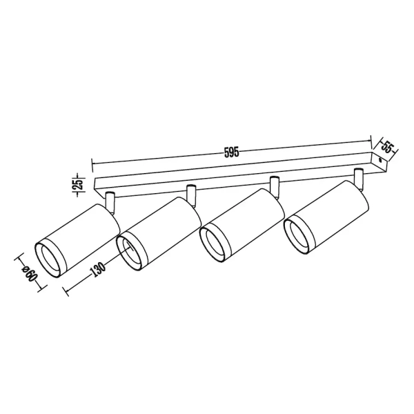Przysufitowa lampa salonowa Mica Spot ML2101 tubki cylinder biały