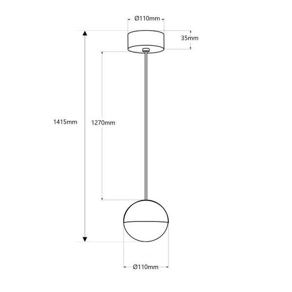 Lampa kulista wisząca Mica ABR-LW-MIC-C LED 9W 2700K do sypialni czarna