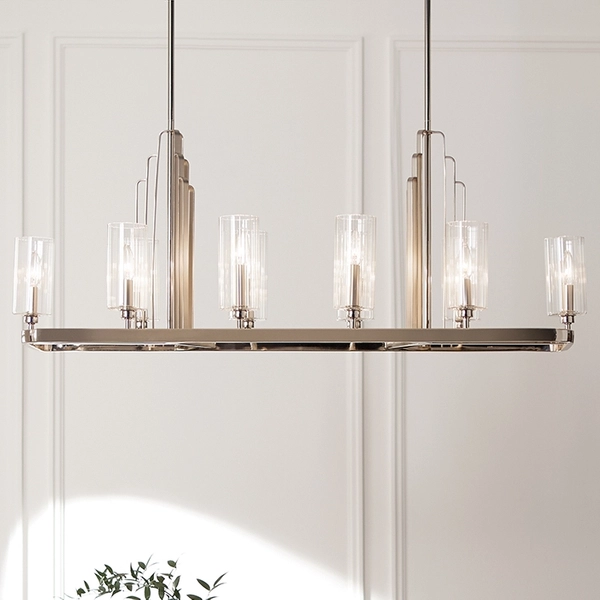 Geometryczna lampa wisząca QN-KIMROSE10-PN szkło nikiel