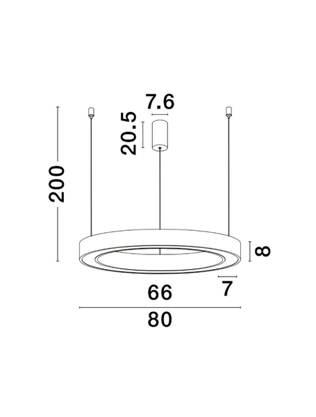 Kuchenna lampa wisząca SONORA LE42811 nad wyspę LED 60W 2700-4000K czarna