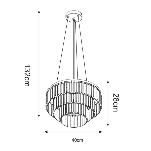 Wisząca Lampa z kryształkami Tifanny P17127-4-1GD złoty przezroczysty