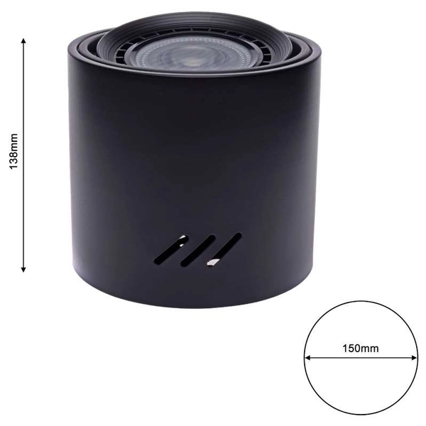 Downlight LAMPA sufitowa TUBO MAXI ML227 Milagro metalowa OPRAWA spot tuba z regulacją czarna