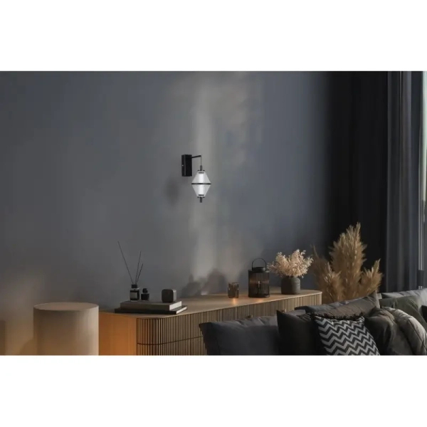 Kinkiet szklany Fuente WL-34395-1-BK LED 5W 3000K czarny przezroczysty