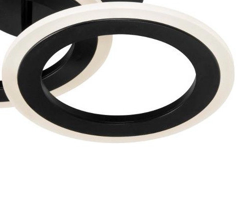 Ledowa lampa sufitowa W1706-2S plafon okrągły 36W 3000K ringi czarne