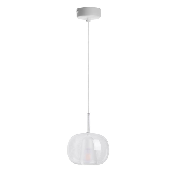 Sypialniana lampa wisząca GRACE AZ6271 Azzardo szklana biała przezroczysta