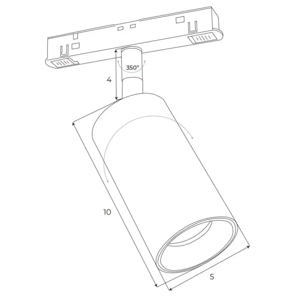 Lampa magnetyczna do szyn Dali M0009D LED 9W 3000K tuba czarny