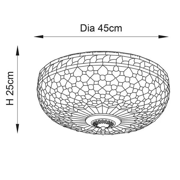 Lampa sufitowa tiffany Mille Feux 64276 dekoracyjna szklana brązowa beżowa
