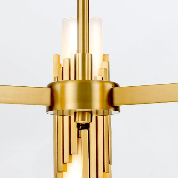 Wisząca lampa do salonu Marvele MARVELE6-AB-OPAL tubki mosiądz